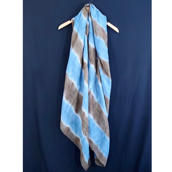 Steve Madden Scarf Sample in Tie Dye Blue&Brown - NWT - Picture 2 of 6